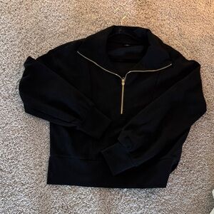 Women's Black Half-Zip Sweatshirt